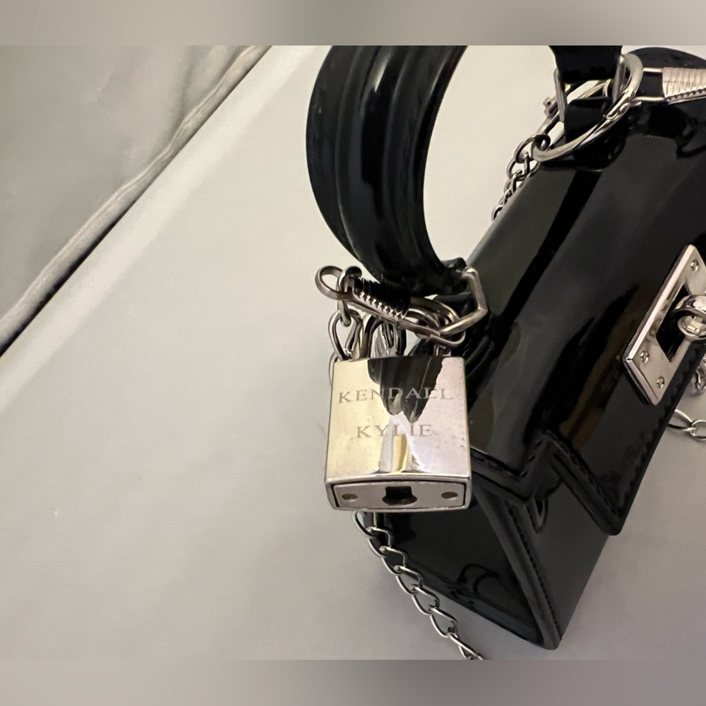 Kendall & Kylie Black Mini Bag with Silver Tone Accents - Picture 3 of 10